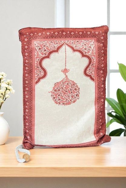 Muslim Prayer Rug with Portable Fabric Bag – Soft Travel Sajadah, Islamic Gift for Eid & Ramadan - ihvan