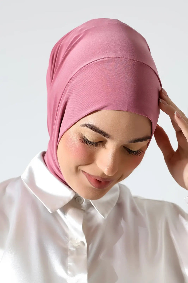 Muslim Women’s Snap - On Hijab Undercap – White Ready - to - Wear Practical Scarf - ihvan