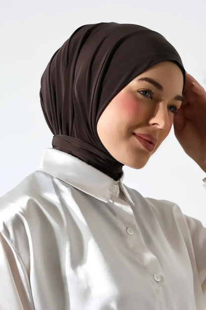 Muslim Women’s Snap - On Hijab Undercap – White Ready - to - Wear Practical Scarf - ihvan