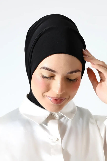 Muslim Women’s Snap - On Hijab Undercap – White Ready - to - Wear Practical Scarf - ihvan