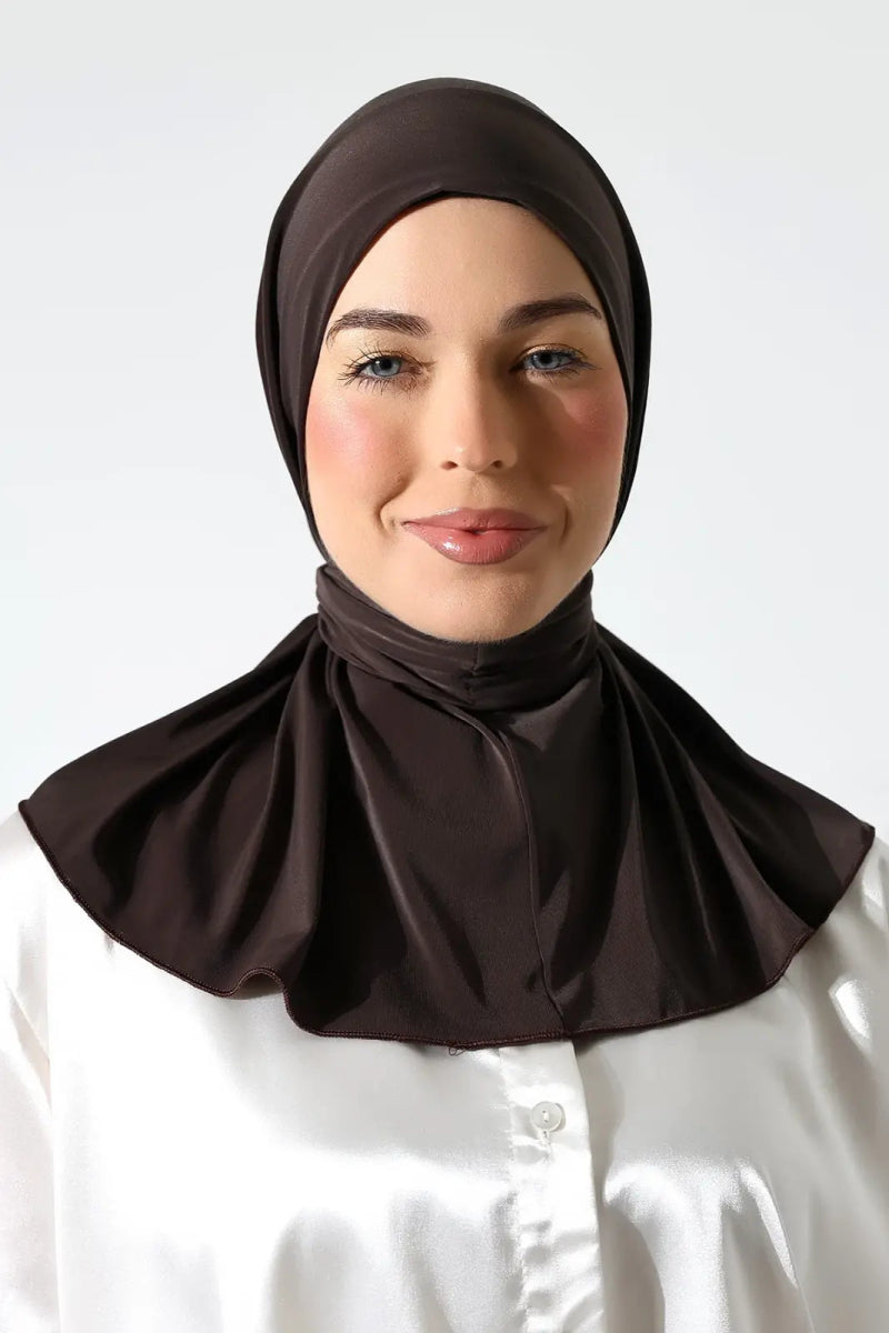 Muslim Women’s Snap - On Hijab Undercap – White Ready - to - Wear Practical Scarf - ihvan