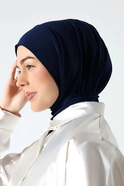 Muslim Women’s Snap - On Hijab Undercap – White Ready - to - Wear Practical Scarf - ihvan