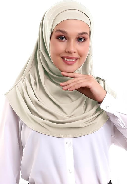 One - Piece Ready - to - Wear Hijab with Inner Bonnet | Full Coverage Islamic Headscarf for Women - ihvan