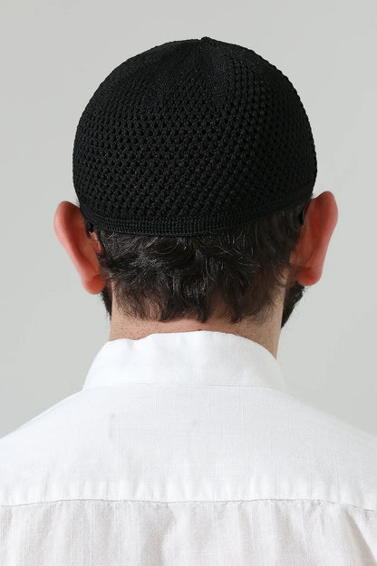Stretch Knitted Prayer Kufi Cap – Lightweight Classic Muslim Cap