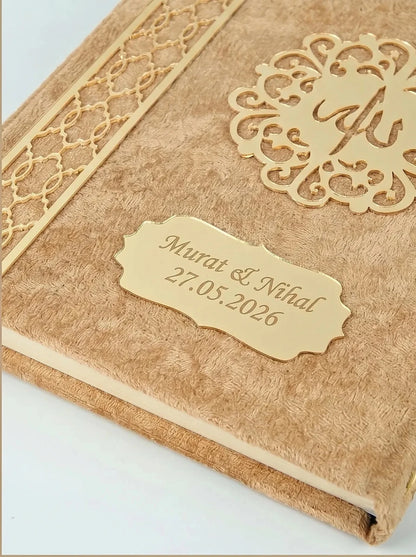 Personalised Velvet Quran Gift Set with Decorative Storage Chest - ihvan