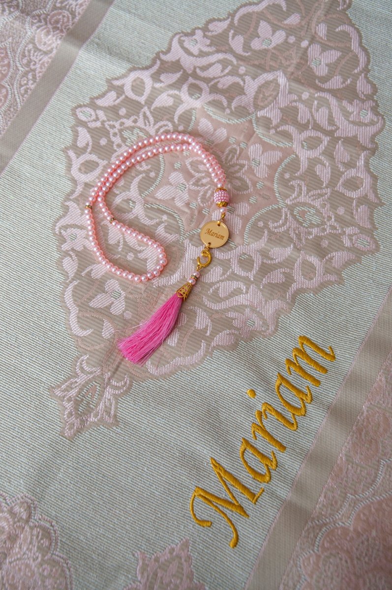 Personalized Islamic Gift, Prayer Mat and Tasbeeh, Couple Set, Wedding Gift - ihvan