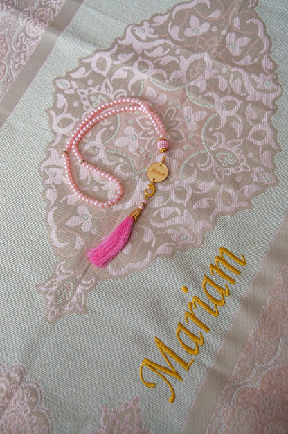 Personalized Islamic Gift, Prayer Mat and Tasbeeh, Couple Set, Wedding Gift - ihvan