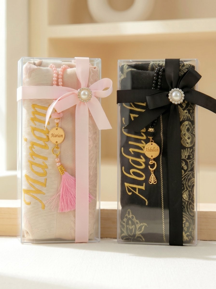 Personalized Islamic Gift, Prayer Mat and Tasbeeh, Couple Set, Wedding Gift - ihvan
