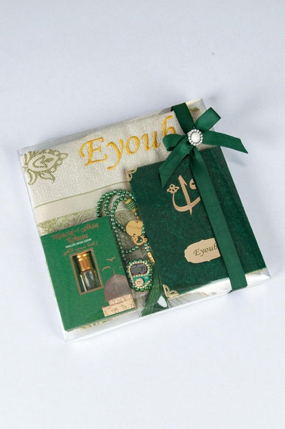 Personalized Islamic Gift Set – Prayer Rug, Yasin Book, Tasbeeh, Digital Zikr Counter & Perfume - ihvan