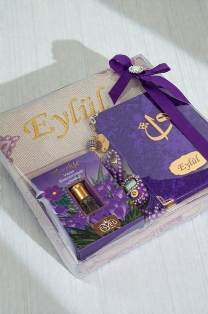 Personalized Islamic Gift Set – Prayer Rug, Yasin Book, Tasbeeh, Digital Zikr Counter & Perfume - ihvan