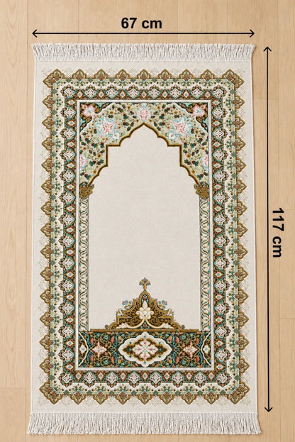 Personalized Quran and Prayer Mat Set for Islamic Gift White - ihvan