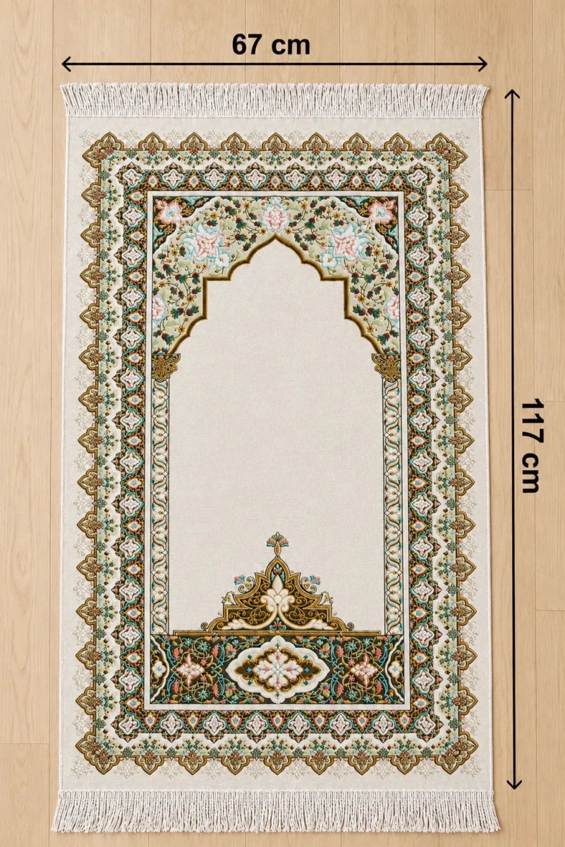 Personalized Quran and Prayer Mat Set for Islamic Gift White - ihvan