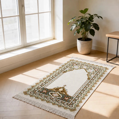 Personalized Quran and Prayer Mat Set for Islamic Gift White - ihvan