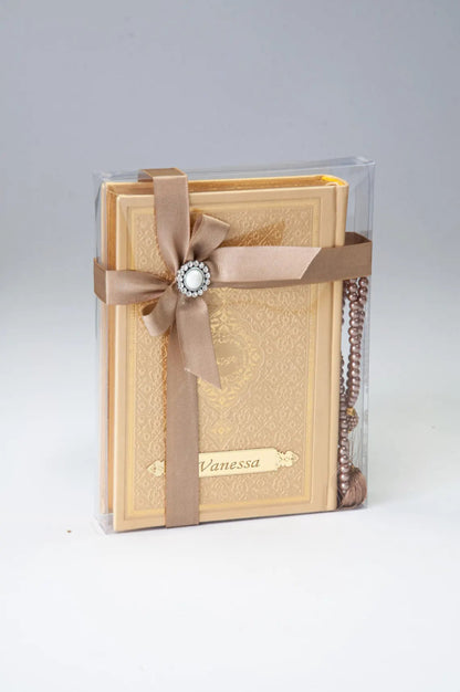 Personalized Quran Gift Set – Custom Name Tag, Medina Script & Prayer Beads in Luxury Box - ihvan