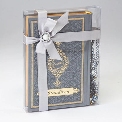 Personalized Quran Gift Set – Custom Name Tag, Medina Script & Prayer Beads in Luxury Box - ihvan