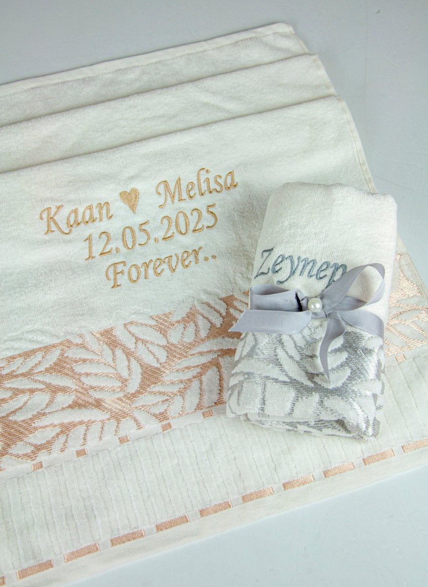 Personalized Turkish Bath Cotton Towel, Wedding gift, Embroidered Towel, Bridal Shower Gift - ihvan