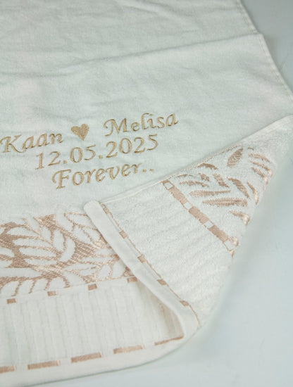 Personalized Turkish Bath Cotton Towel, Wedding gift, Embroidered Towel, Bridal Shower Gift - ihvan