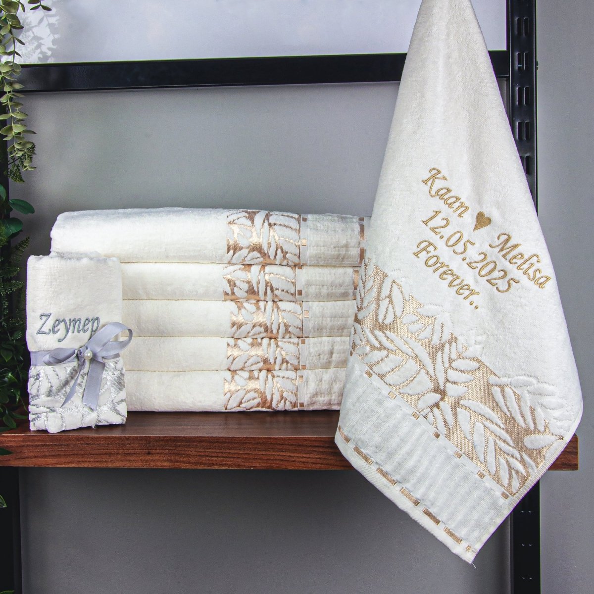Personalized Turkish Bath Cotton Towel, Wedding gift, Embroidered Towel, Bridal Shower Gift - ihvan