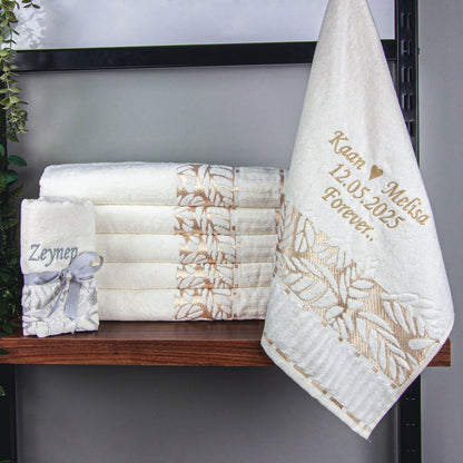 Personalized Turkish Bath Cotton Towel, Wedding gift, Embroidered Towel, Bridal Shower Gift - ihvan