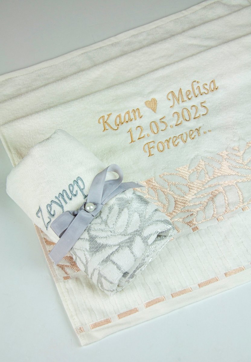 Personalized Turkish Bath Cotton Towel, Wedding gift, Embroidered Towel, Bridal Shower Gift - ihvan
