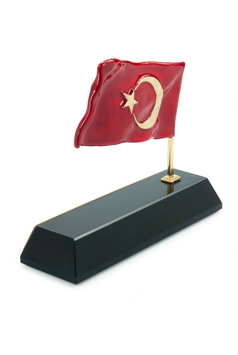 Personalized Turkish Flag Desk Name Plate | Custom Office Name Tag with Gift Box - ihvan