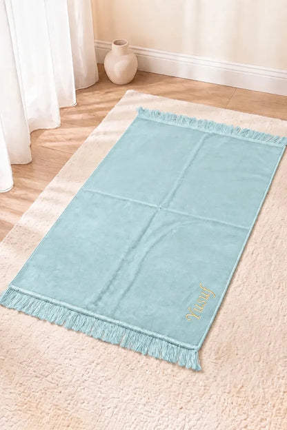 Personalized Velvet Prayer Rug & Tasbih Gift Set - ihvan
