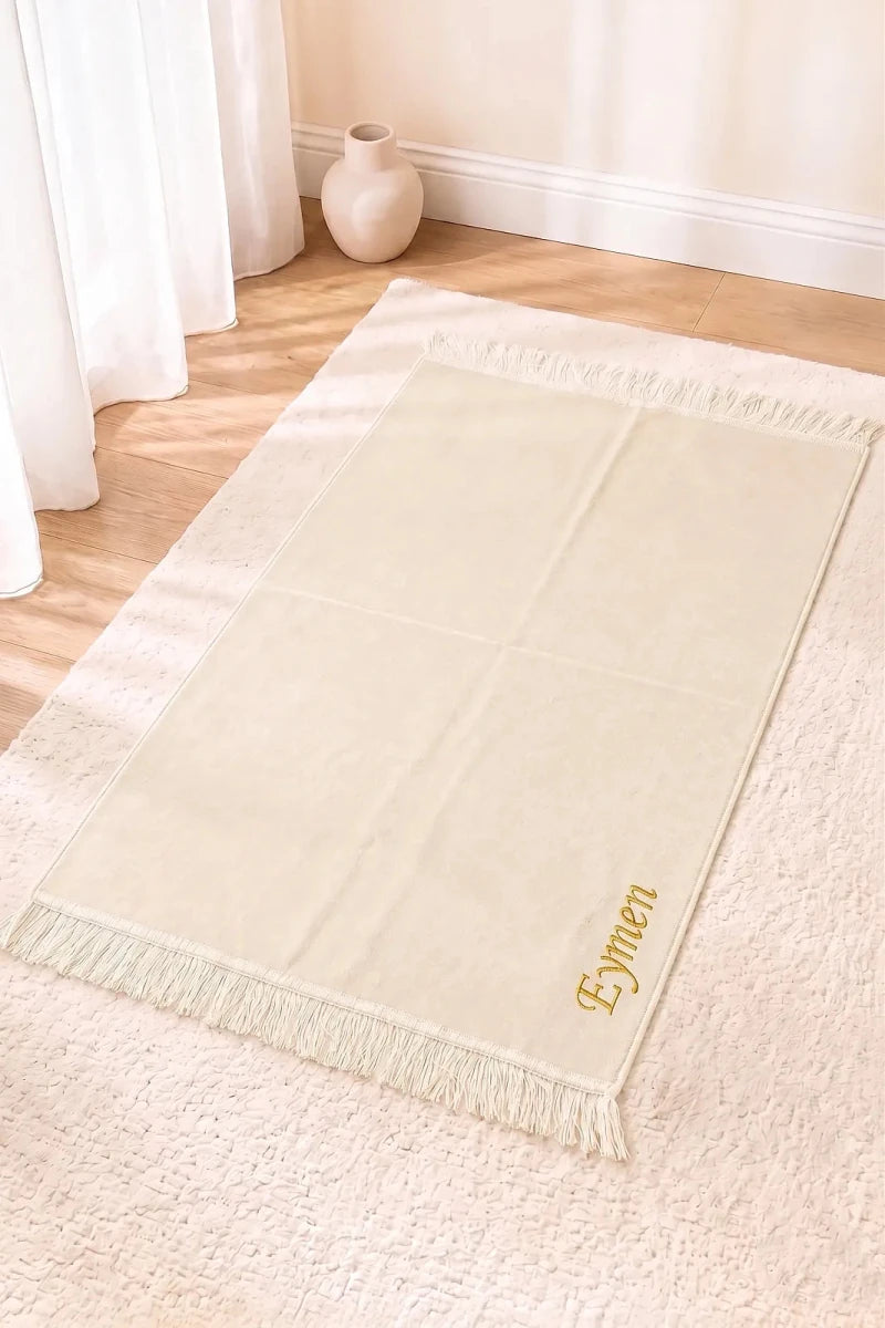 Personalized Velvet Prayer Rug & Tasbih Gift Set - ihvan