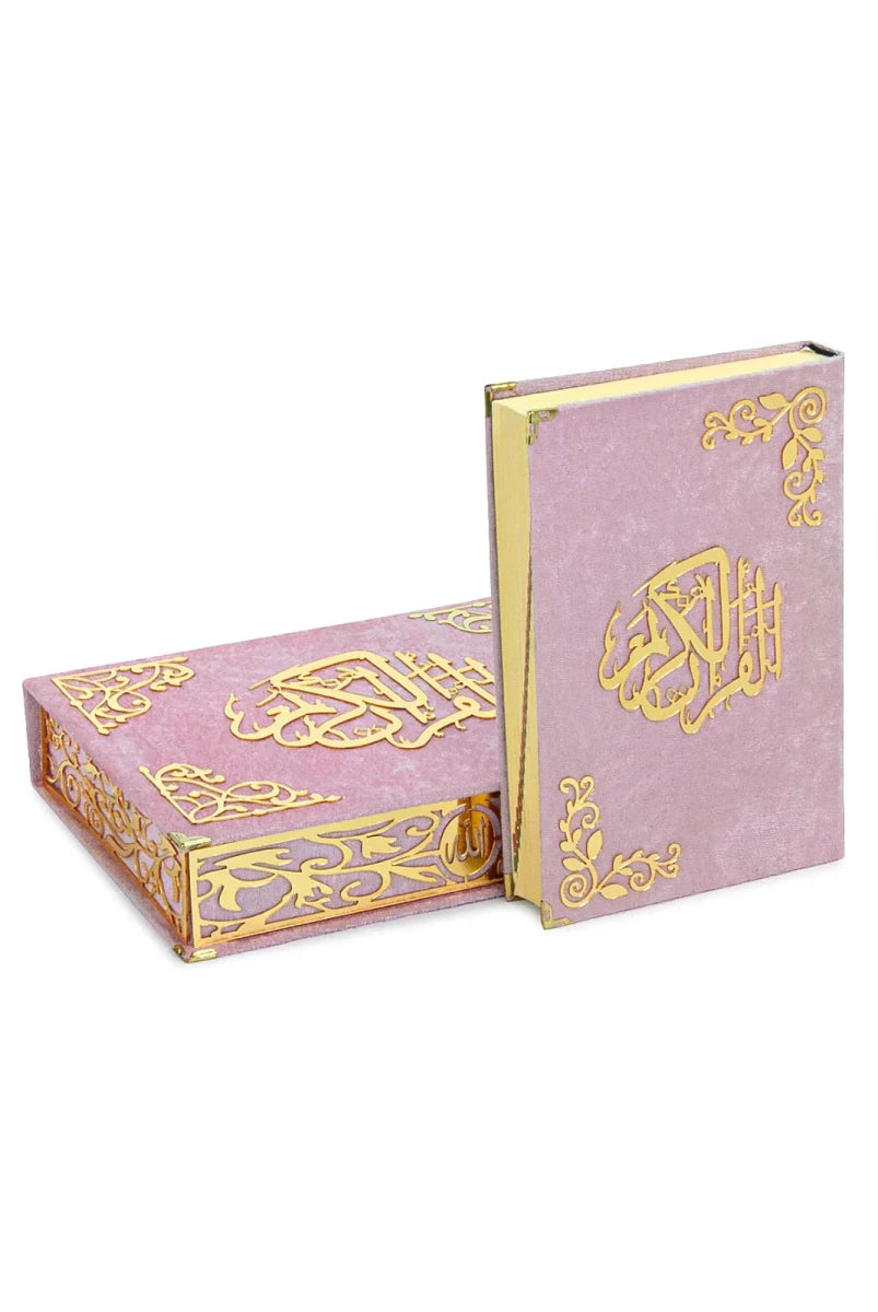 Personalized Velvet Quran Gift Set with Laser-Cut Decorative Storage Chest - ihvan