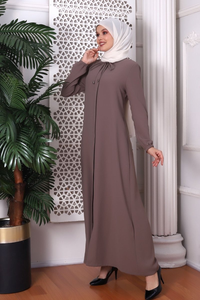 Plain Mink Neck - Tie Abaya 9229 - 22 - ihvan