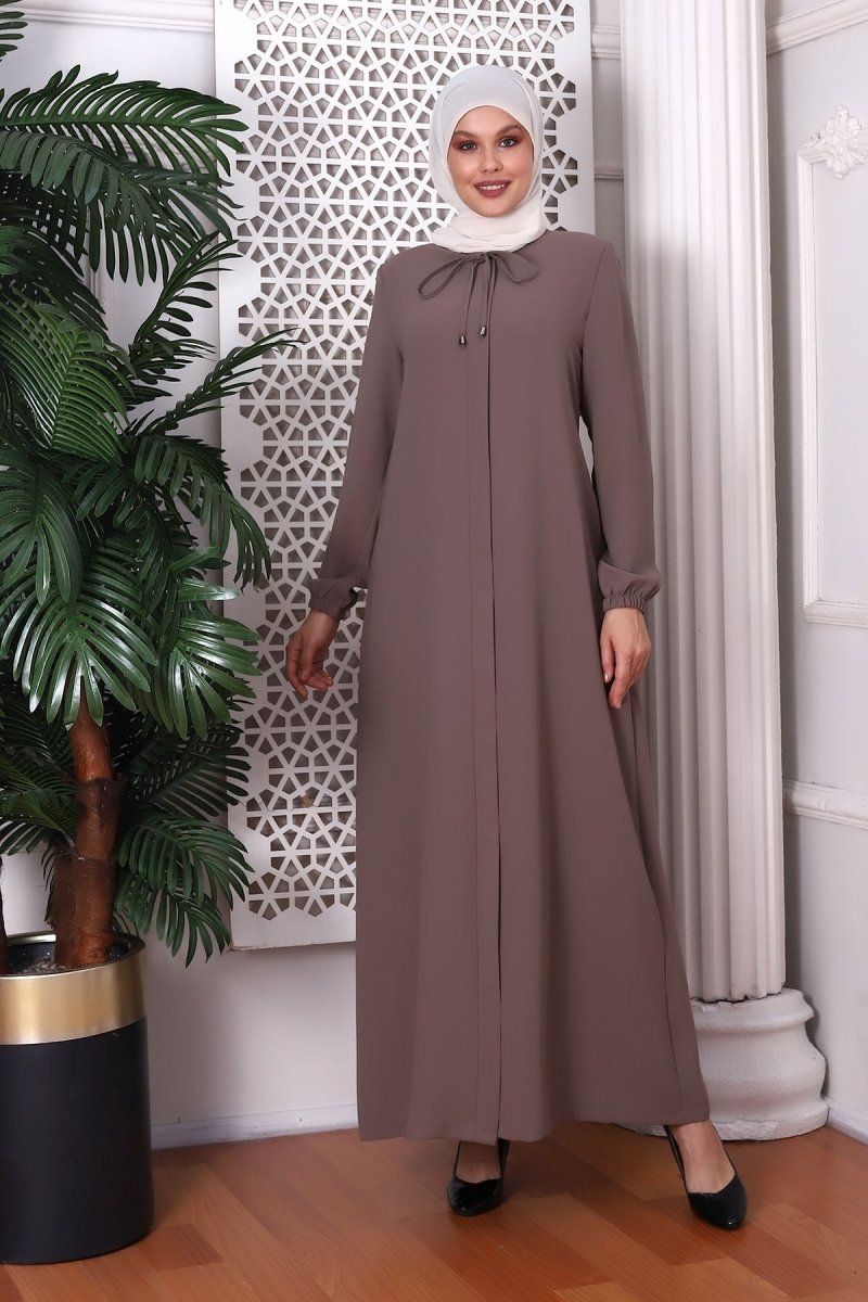 Plain Mink Neck - Tie Abaya 9229 - 22 - ihvan
