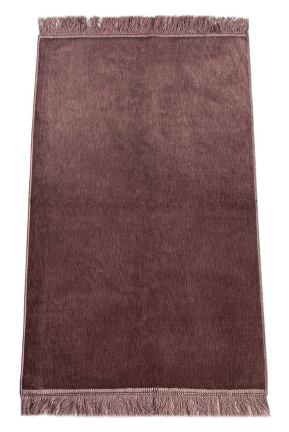 Plain Velvet Prayer Rug – Soft Minimalist Sajadah - ihvan
