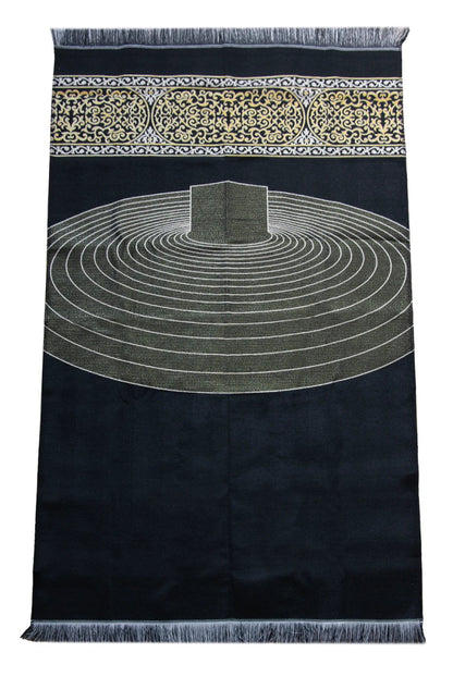 Portable Kaaba Tawaf Rings Pattern Prayer Rug with Shoulder Bag – Gobelin Fabric - ihvan
