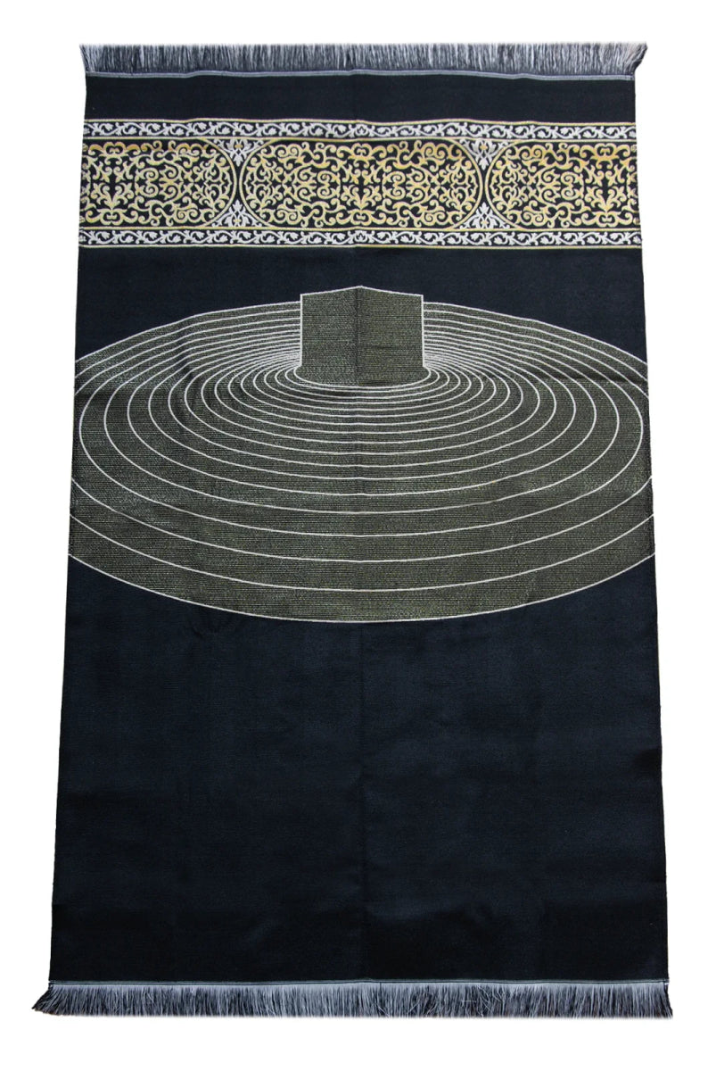 Portable Kaaba Tawaf Rings Pattern Prayer Rug with Shoulder Bag – Gobelin Fabric - ihvan