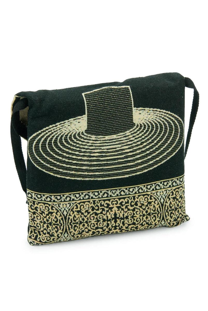 Portable Kaaba Tawaf Rings Pattern Prayer Rug with Shoulder Bag – Gobelin Fabric - ihvan