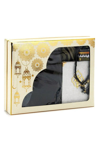 One-Piece Prayer Dress with Attached Hijab & Prayer Mat Gift Set