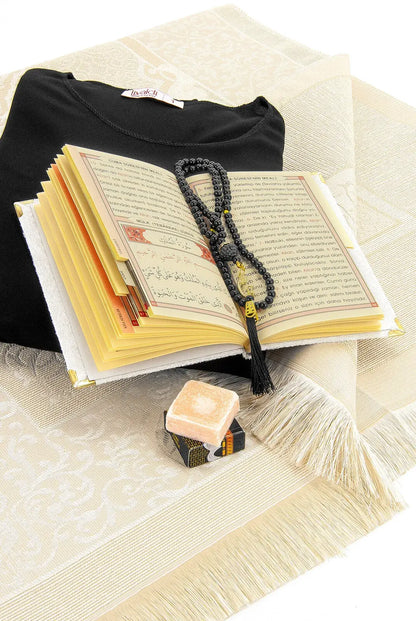 One-Piece Prayer Dress with Attached Hijab & Prayer Mat Gift Set