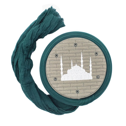 Product Title Pre-Wrapped Islamic Turban Cap with Masjid Embroidery – 5 Metre Amama - ihvan