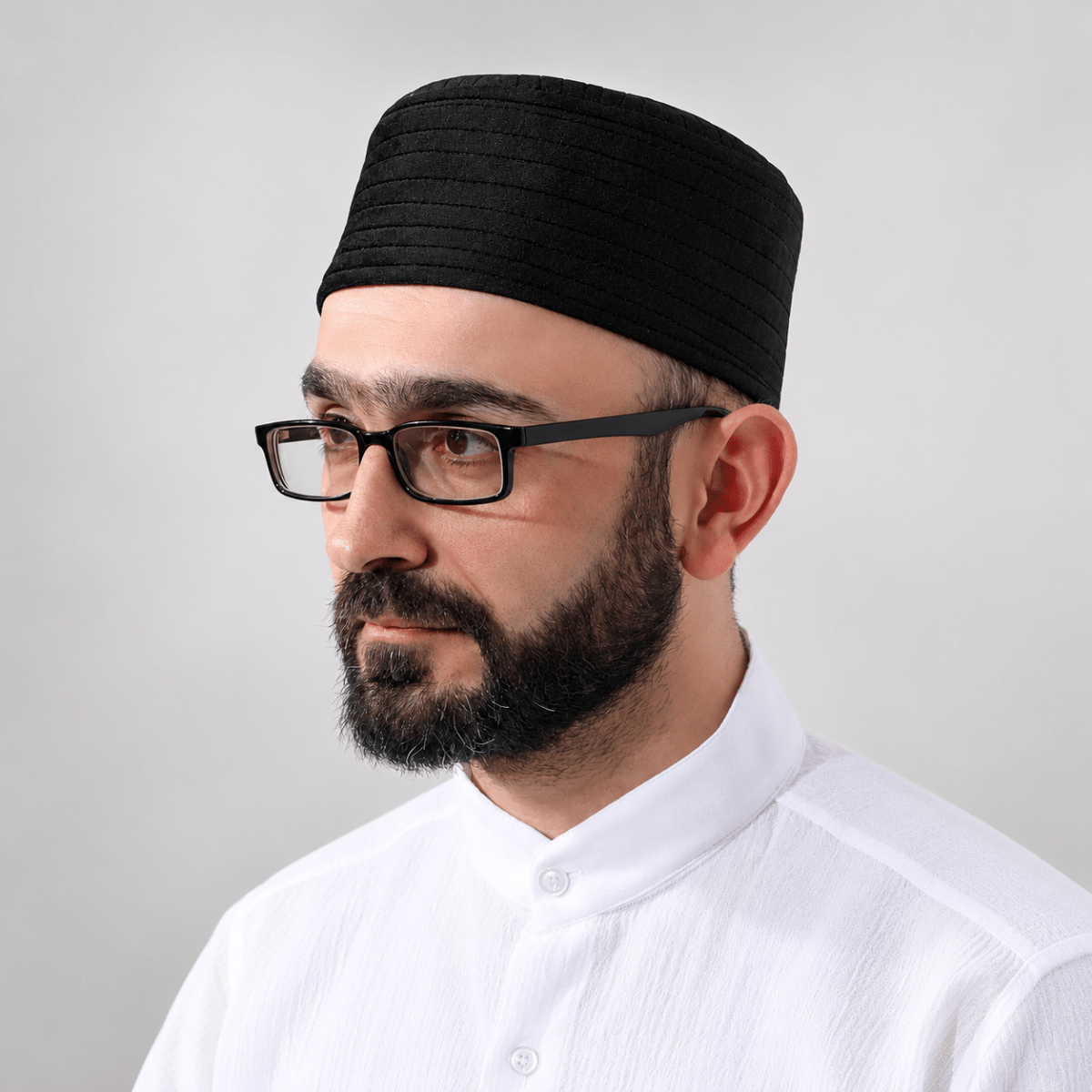 Quilted Velvet Structured Kufi Prayer Cap - ihvan