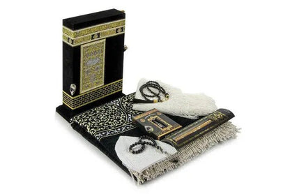 Ramadan Special Kaaba Islamic Gift Set with Quran, Prayer Mat, Tasbih & Prayer Essentials - ihvan