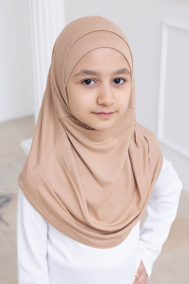 Ready to Wear Instant Hijab for Girls | Soft Viscose One-Piece Kids Headscarf for Daily Wear, Prayer & School - ihvan