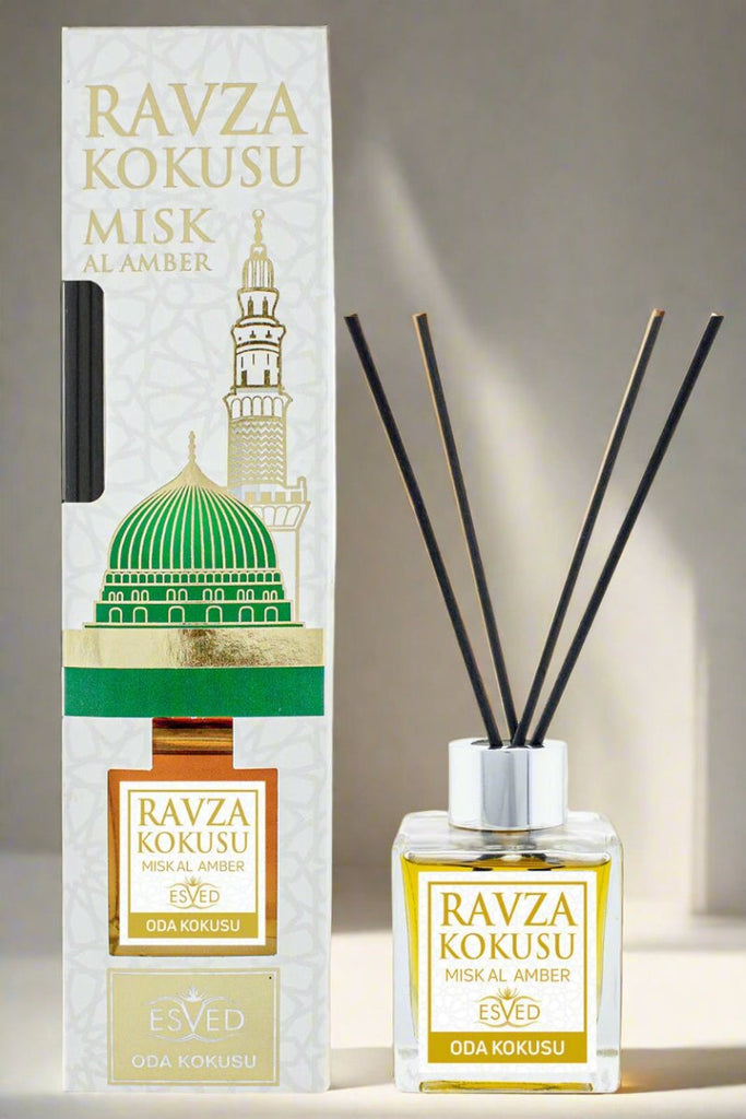 Reed Diffuser 3.4 Fl Oz - 100ml, Arabic Scent Room Diffusers, Home Fragrance, Luxury Diffuser, Essential Oil Sticks, Aromatherapy Air Freshener, Ravza - ihvan