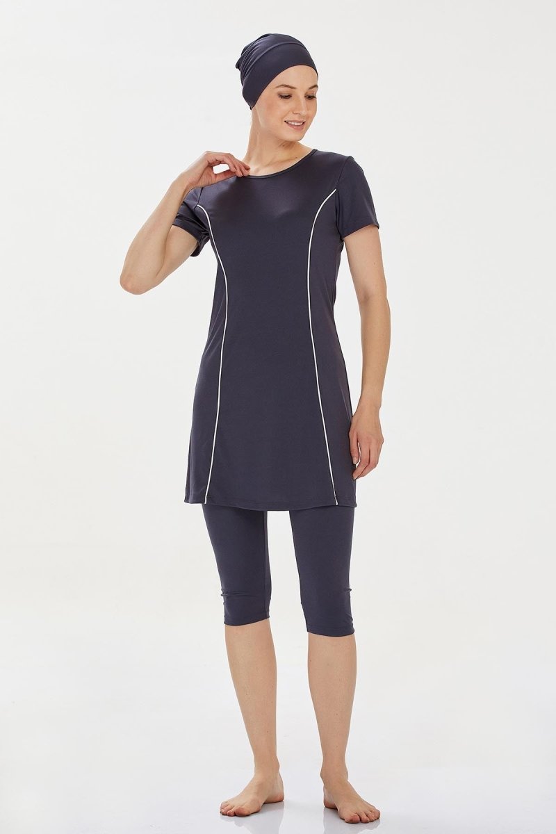 Rozamay 9091 - 24 Anthracite Margarit Semi - Closed Swimsuit - ihvan