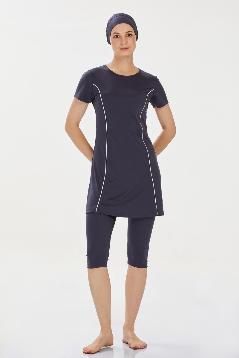 Rozamay 9091 - 24 Anthracite Margarit Semi - Closed Swimsuit - ihvan
