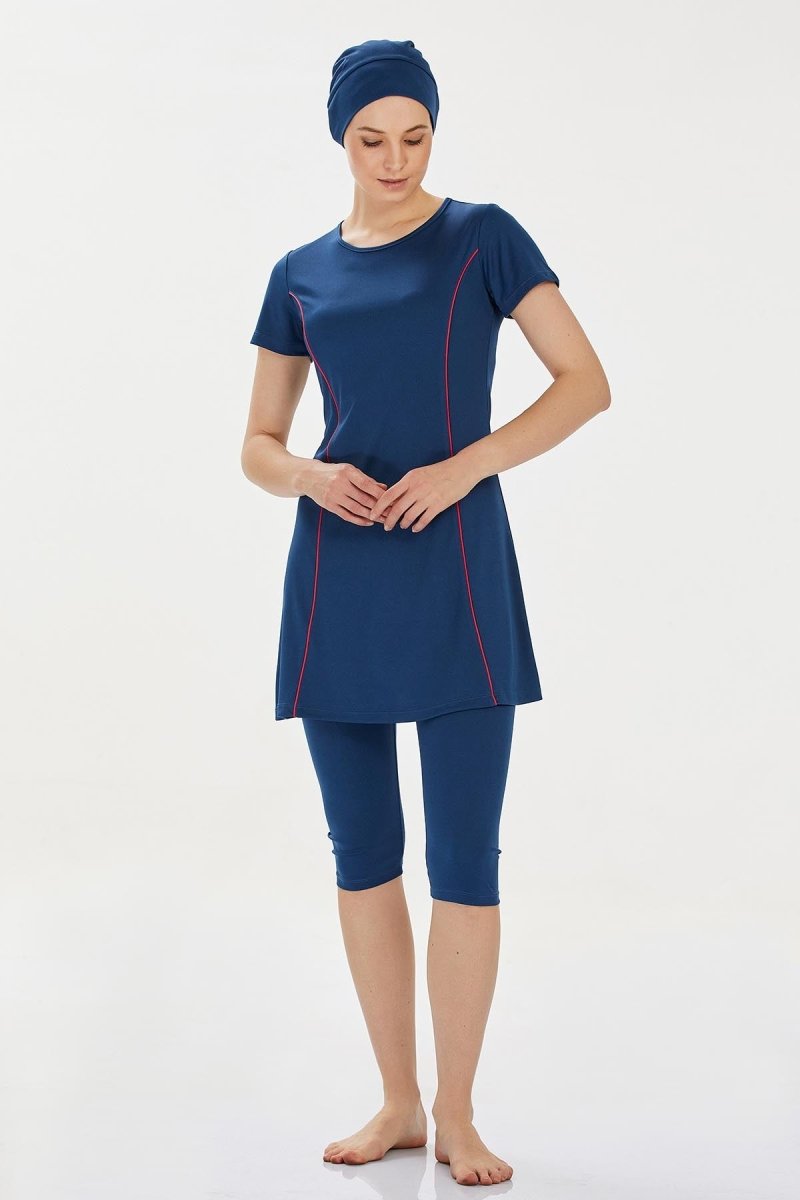 Rozamay 9091 - 24 Light Navy Margarit Semi - Closed Swimsuit - ihvan