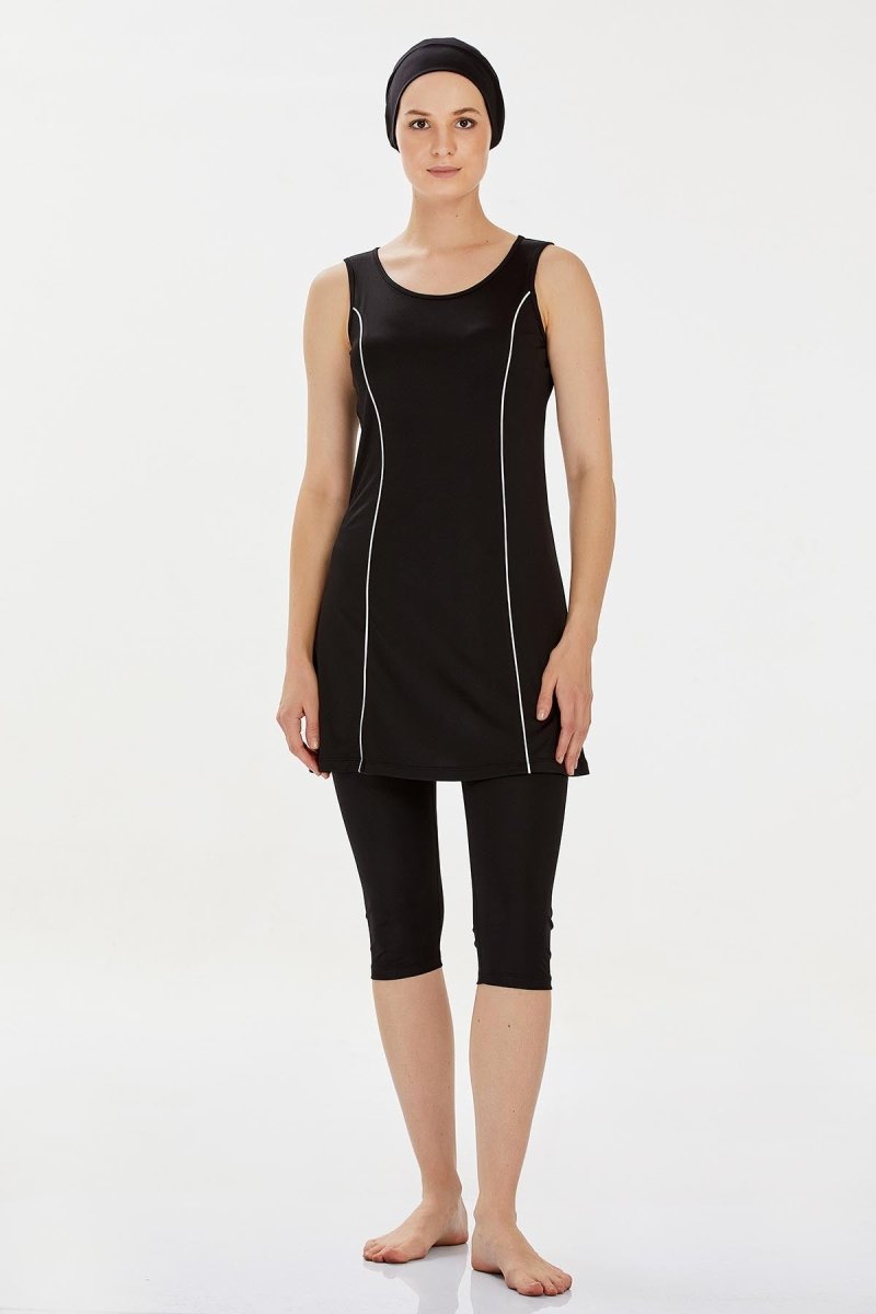 Rozamay 9098 - 24 Black Marga Semi - Closed Swimsuit - ihvan