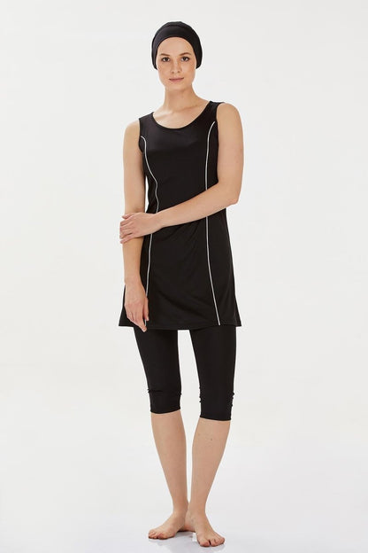 Rozamay 9098 - 24 Black Marga Semi - Closed Swimsuit - ihvan