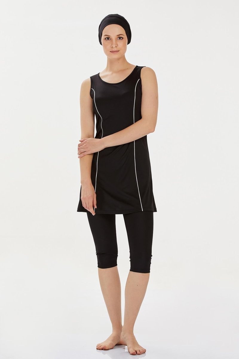 Rozamay 9098 - 24 Black Marga Semi - Closed Swimsuit - ihvan