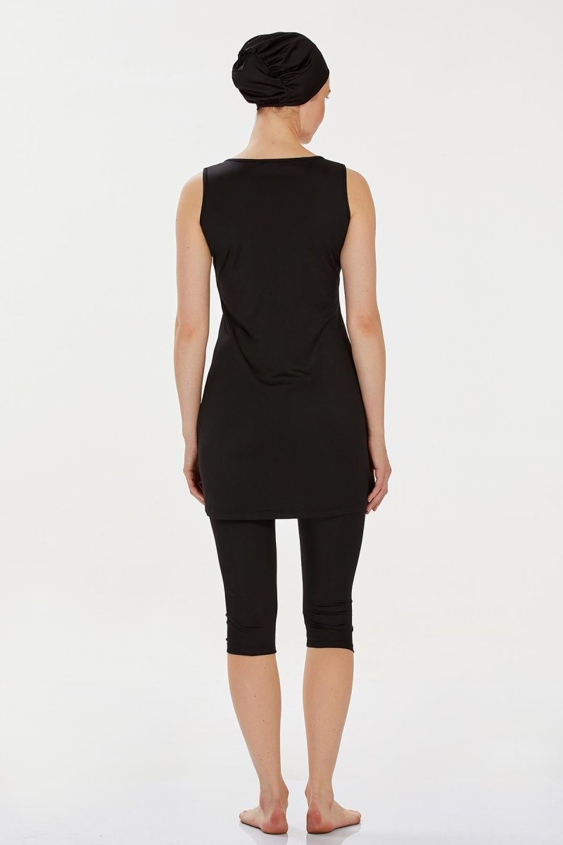 Rozamay 9098 - 24 Black Marga Semi - Closed Swimsuit - ihvan