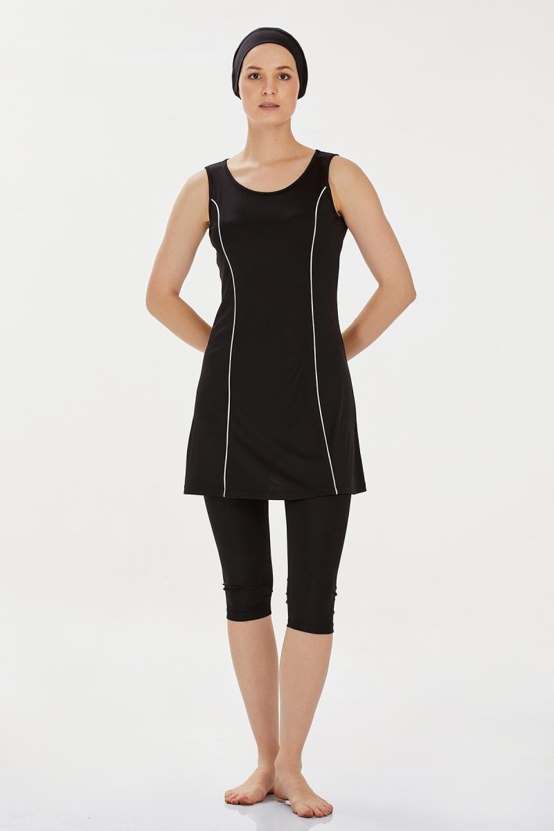 Rozamay 9098 - 24 Black Marga Semi - Closed Swimsuit - ihvan