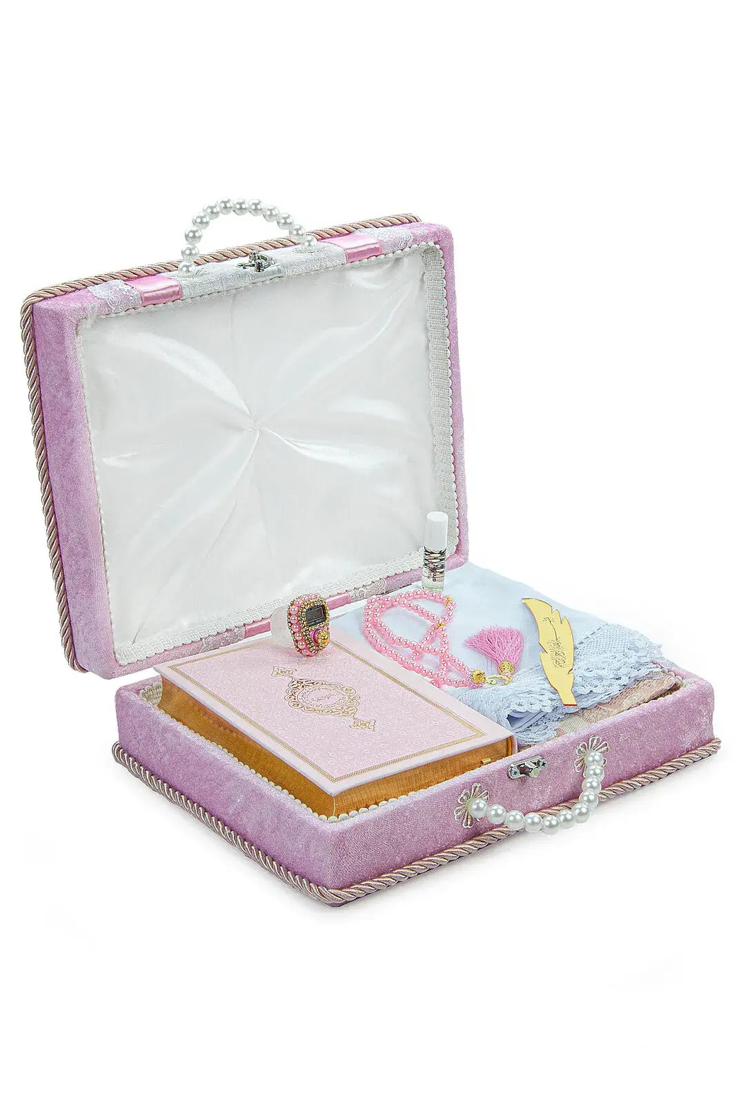 Luxury Islamic Wedding Gift Set with Quran, Prayer Mat, Tasbih & Bridal Chest
